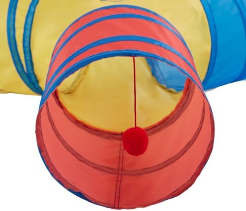 Cat Tunnels for Indoor Cats 3 Way Play Toy Kitty Tunnel Peek Hole Toy with Ball for Cat Tube Fun for Rabbits Kittens and Dogs