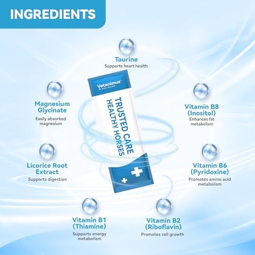 Horse Calming Support Powder – Helps Maintain Relaxed Behavior & Focus | Equine Taurine & Magnesium Blend | 15-Day Supply