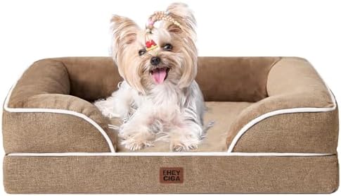 EHEYCIGA Orthopedic Small Dog Bed, Waterproof Memory Foam Washable Pet Beds