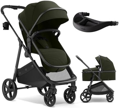 Mompush Wiz 2-in-1 Bassinet Stroller with Snack Tray, Reversible Seat