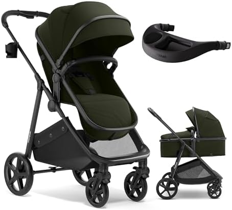 Mompush Wiz 2-in-1 Bassinet Stroller with Snack Tray, Reversible Seat