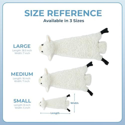 Best Pet Supplies 2-in-1 Stuffless Squeaky Dog Toy - Sheep, Cow, Medium
