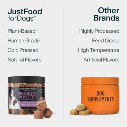 JustFoodForDogs Skin & Allergy Aid, Dog Allergy Chews for Skin & Coat -45Ct
