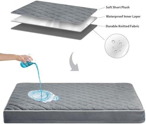 WNPETHOME Orthopedic Waterproof Dog Bed Medium for Comfy Sleeping