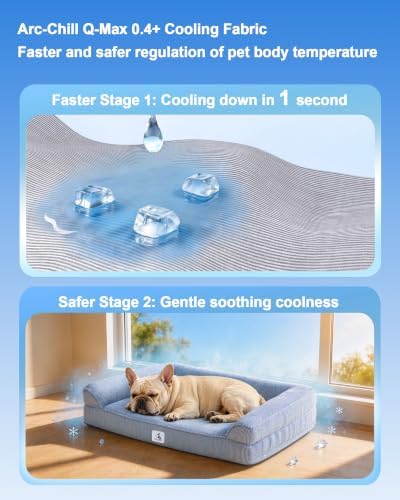 Cooling Dog Bed Orthopedic for Small Dogs ＆ Instant Chill＆ Egg Crate Foam