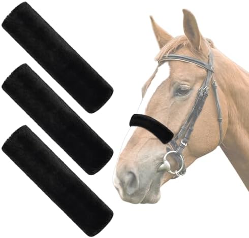 Fleece Halter Covers for Horses, Artificial Rabbit Fur Soft Padded