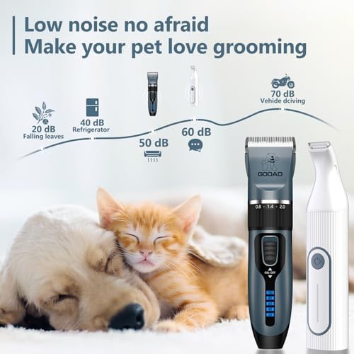 4 in 1 Dog Clippers Grooming Kit and Paw Trimmer for Thick Hair&Coats