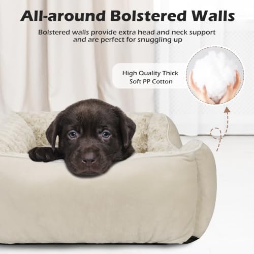 INVENHO Large Dog Bed Rectangle Washable Orthopedic Soft Calming Sleeping Durable Pet Cuddler with Anti-Slip Bottom