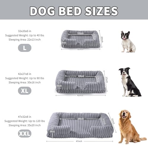 Orthopedic Dog Bed for Large Dogs 42x27x3 Inches