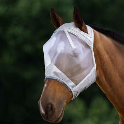 Harrison Howard CareMaster Horse Fly Mask Large Eye Space Standard Moonlight Silver XL Extra Full Size