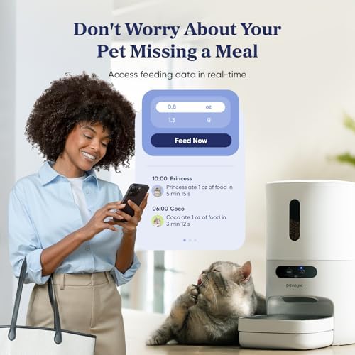 Pawsync Automatic Cat Feeder, WiFi & Smart Scale, Remote Feeding