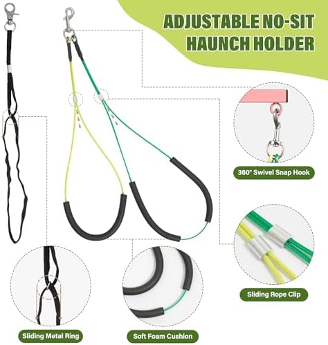 getlstub Dog Grooming Arm with Pet Grooming Hammock, 35" Pet Grooming Table Arm with Adjustable No Sit Haunch Holders, Dog Grooming Stand with Loop Noose for Small and Medium Pets, Pink