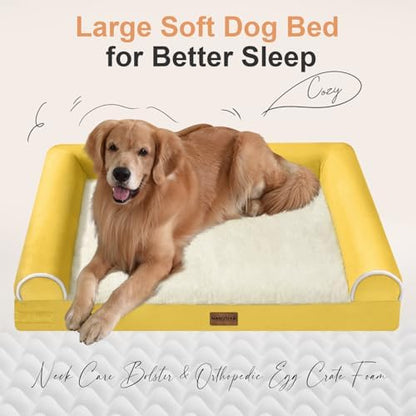 NANUYA Orthopedic Dog Bed for X-Large Dogs, 40 x 32 Inch, Ginger