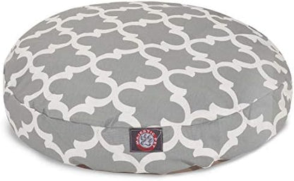 Gray Trellis Large Round Indoor Outdoor Pet Dog Bed With Removable Washable Cover By Majestic Pet Products
