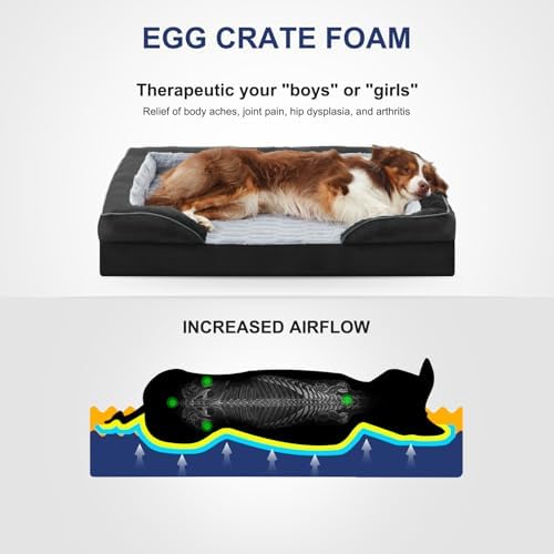 FURTIME Orthopedic Supportive Large Dog Bed, XL Waterproof Pet Bed