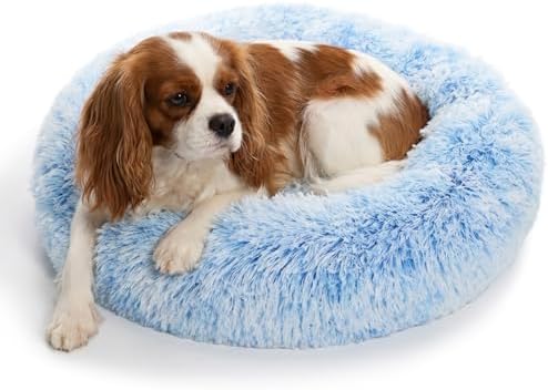 nononfish Cozy Small Dog Bed,Plush Donut Calming Pet Bed