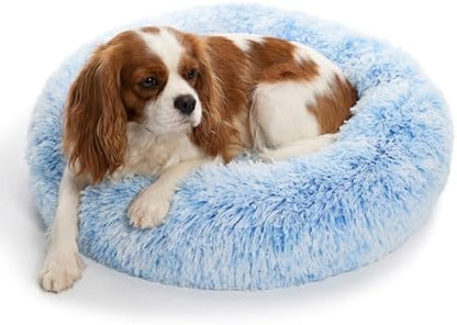nononfish Cozy Small Dog Bed,Plush Donut Calming Pet Bed