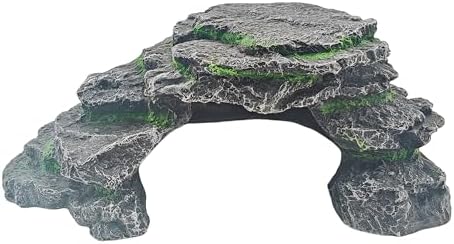 Reptile Hideouts,Resin Reptile Cave Habitat for Leopard Geckos, Lizards, Turtles, Snakes and Amphibians. (Reptile Platform, Large)