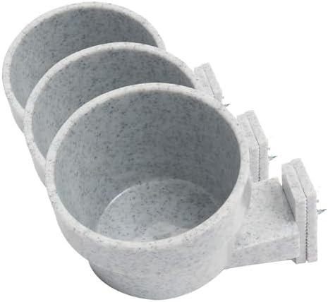 Lixit Quick Lock Removable Cage Bowls for Rabbits, Birds, Dogs, Cats, Gunea Pigs and Other Small Animals. (10oz, Granite) (Pack of 3)