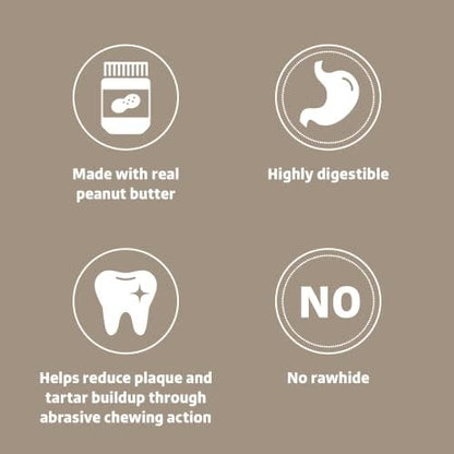 Amazon Brand - Wonder Bound Peanut Butter Flavor Rawhide Free Twists Dog Treats, Long-Lasting, Easily Digestible Dental Health Chews, 55 Count, 12 Ounces (Pack of 2)