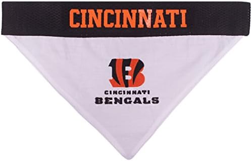 Pets First NFL DOG BANDANA - CINCINNATI BENGALS REVERSIBLE PET BANDANA. 2 Sided Sports Bandana with a PREMIUM Embroidery TEAM LOGO, Large/X-Large. - 2 Sizes & 32 NFL Teams available