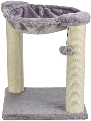 TRIXIE Baza 19.7-in Sisal Cat Tree with Plush Hammock and Toy, Gray