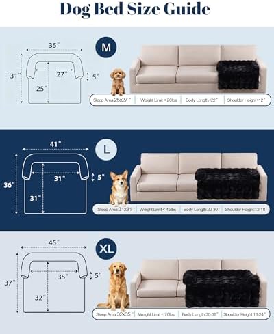 Calming Dog Bed/Mat for Couch,Faux Rabbit Fur Pet Sofa Furniture Protector