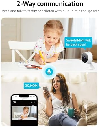 LaView 5MP 3K Cameras for Home Security Indoor,Home Security Camera for Baby/Elder/Pet/Nanny,Baby Cam Starlight Sensor Color Night Vision,US Cloud Service,Compatible with Alexa
