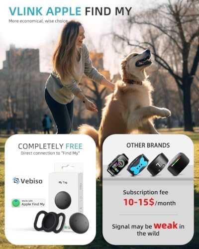iOS Smart GPS Dog Collar, Mini Pet Activity Tracker No Monthly fee 2 Pack