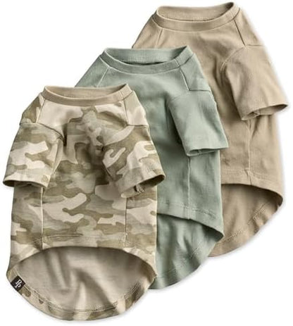 Pet Passion Toby II Dog T-Shirt, 3 Pack, Sage Camo, XX-Large