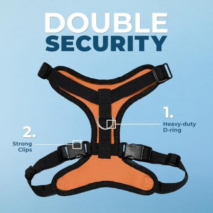 Voyager Step-in Lock Dog Harness - Orange/Black Trim, X-Large