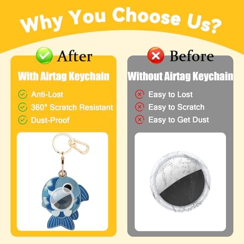 Leather Keychain Holder Case for AirTag, Cute Protective Cover for Apple Airtag KeyChain, GPS Tracker Item Finder
