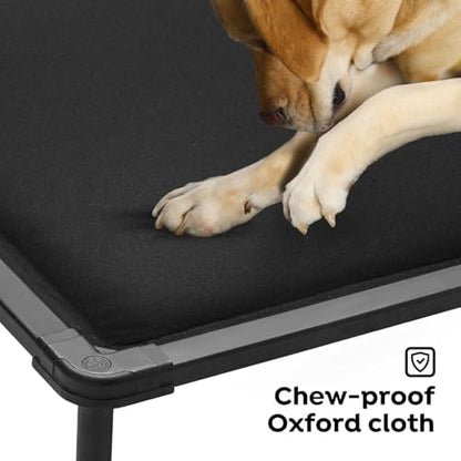 Veehoo Chew Proof Elevated Dog Bed, Padded Indestructible Raised Dog Cot