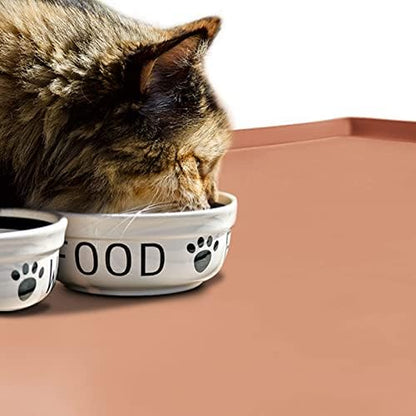 Silicone Dog Food Mat Waterproof Pet Feeding Tray for Small Medium Dogs