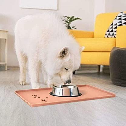 Silicone Dog Food Mat Waterproof Pet Feeding Tray for Small Medium Dogs