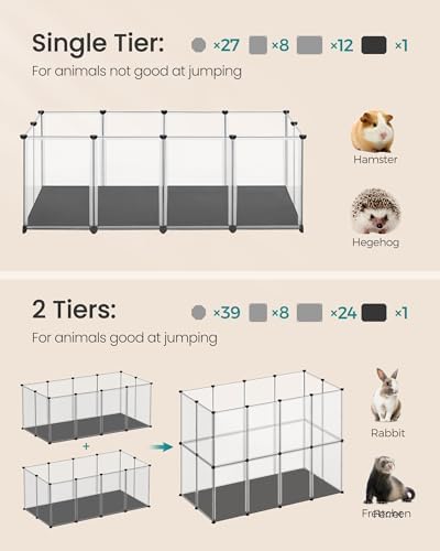 SONGMICS Guinea Pig Playpen, 20 Panels Small Animal Playpen