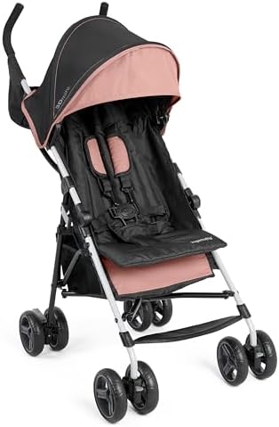 Ingenuity 3D Mini Convenience Stroller – Lightweight Stroller, Compact Fold, Multi-Position Recline, Canopy with Pop Out Sun Visor and More – Umbrella Stroller for Travel, Dusty Rose Pink
