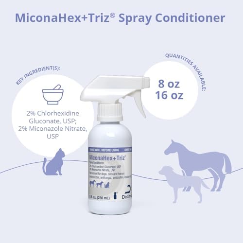MiconaHex+Triz Spray Conditioner for Dogs, Cats and Horses, 8 oz, Clear