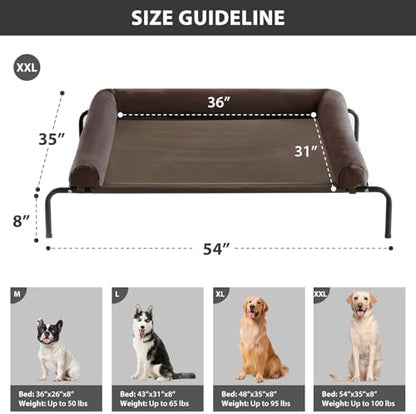 RRPETHOME Large Elevated Cooling Cot, Portable Outdoor Raised Dog Bed