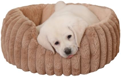 Donut Dog Bed, Cat Bed Kitten Bed, Washable Round Cat Beds for Indoor Cats, Soft Thickened Kitten Beds for Indoor Kittens, Anti-Anxiety Calming Pet Bed with Non-Slip Bottom (Small)