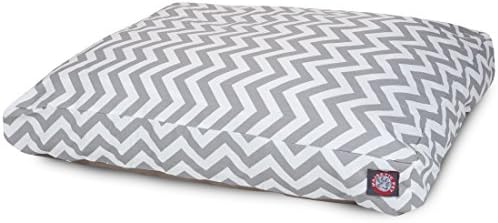 Majestic Pet Rectangular Dog Bed, Large, 44x36x5 in, Washable, Gray