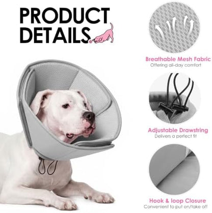 AOFITEE Dog Cones for Medium Dogs, Soft Dog Cone Collar After Surgery
