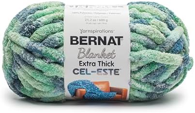 Bernat Blanket Extra Thick Cel-Este Chunky Yarn, Celestial Teal, 2-Pack