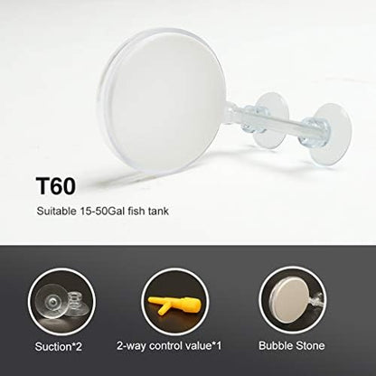 UPETTOOLS T60 Nano Aquarium Air Stone Kit, Quiet Bubble Diffuser