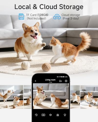 Noorio 4K Indoor Security Camera, Baby & Pet Monitor with 5/2.4 GHz WiFi 6