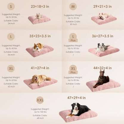 EHEYCIGA Washable Large Dog Bed for Crate, 35x23 Inch Pet Bed, Pink