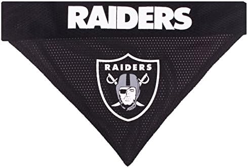 Pets First NFL LAS Vegas Raiders Reversible Bandana Size XX-Large for Dogs & Cats. 2 Sided Sports Bandana, Premium Embroidery Team Logo, Many NFL Teams Available