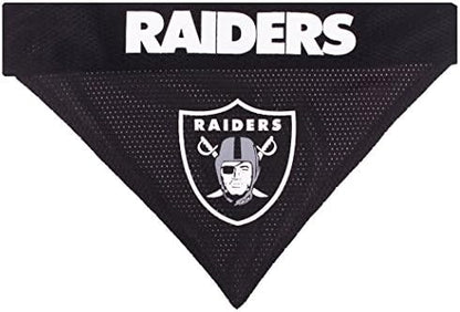 Pets First NFL LAS Vegas Raiders Reversible Bandana Size XX-Large for Dogs & Cats. 2 Sided Sports Bandana, Premium Embroidery Team Logo, Many NFL Teams Available
