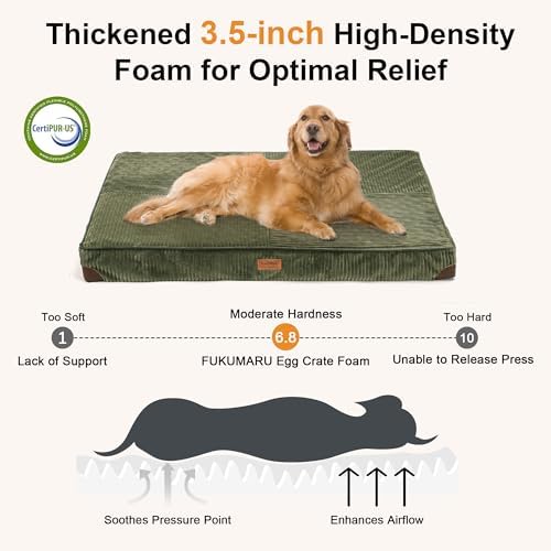 FUKUMARU X-Large Dog Bed, Thickened Waterproof Dog Mat with Washable Cover