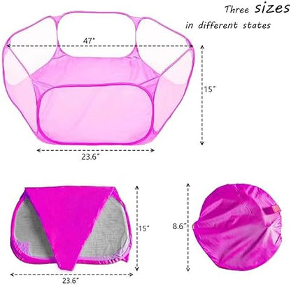 Small Animals Playpen, Portable Pop-up Open Interactive Pet Tent, Indoor Outdoor Fence for Rabbits, Guinea Pig, Hamster, Chinchillas, Kittens, Puppies